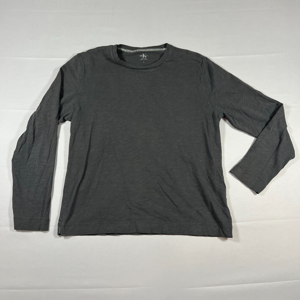 Calvin Klein Jeans T Shirt Mens Large Black Faded Cotton Crew Neck Everyday Wear